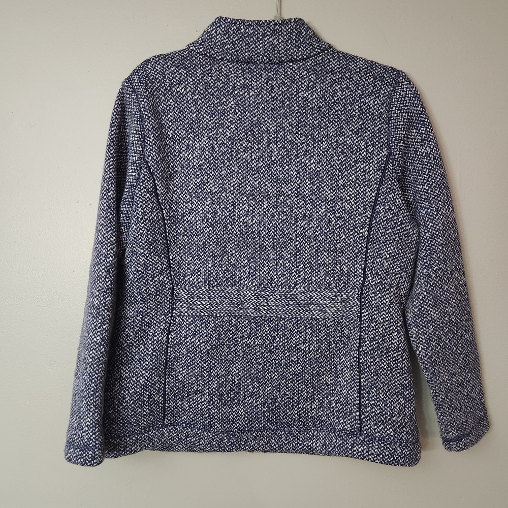 Women’s‎ Talbots Blue & White front zip athleisure jacket with pockets medium P - Picture 3 of 11
